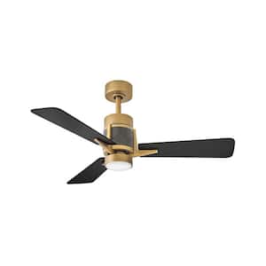 Atticus 42.0 in. Indoor/Outdoor Integrated LED Heritage Brass Ceiling Fan with Remote Control