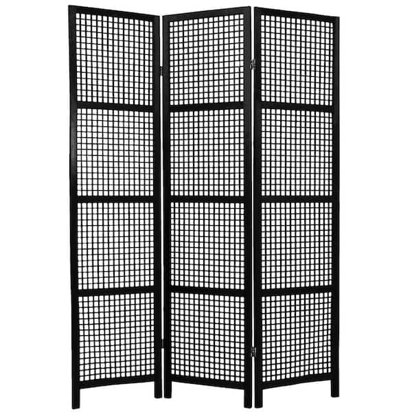 6 ft. Black 3-Panel Room Divider