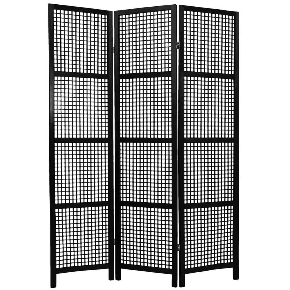 6 ft. Black 3-Panel Room Divider
