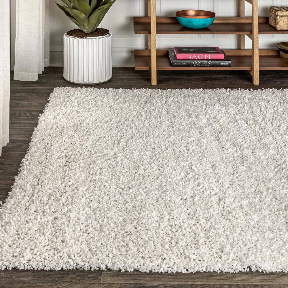 Mercer White Shag Plush Reversible Area Rug 3x5