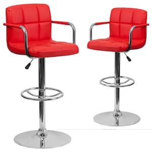 33.25 in. Red Bar Stool (Set of2)
