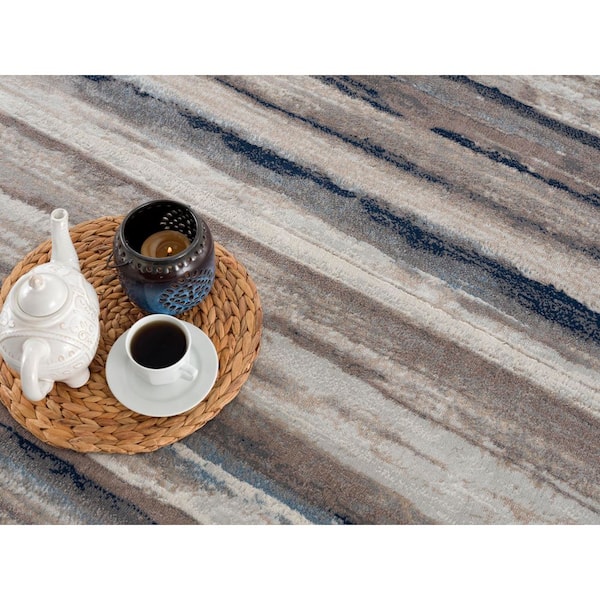 2 ft. x 5 ft. Havana Blue Traditional Distressed Doormat Area Rug Entrance Floor Mat - 2 ft. x 3 in. x 5 ft.