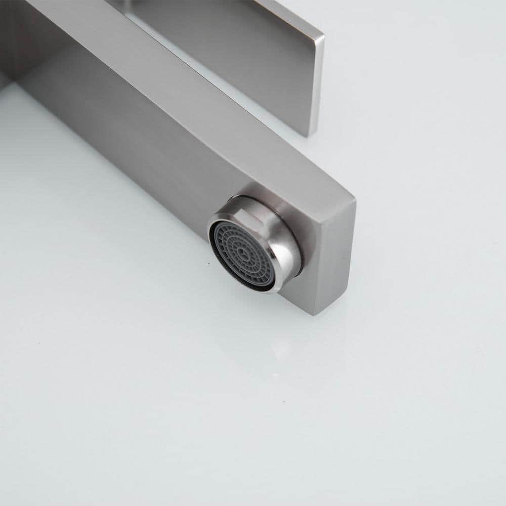 Brushed Nickel Single Handle Modern Bathroom Faucet