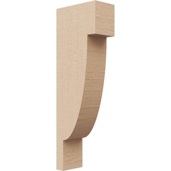 Ekena Millwork 2 in. x 12 in. x 4 in. Series 2 Thin Alpine Rough Cedar Woodgrain Timberthane Polyurethane Corbel, Primed Tan