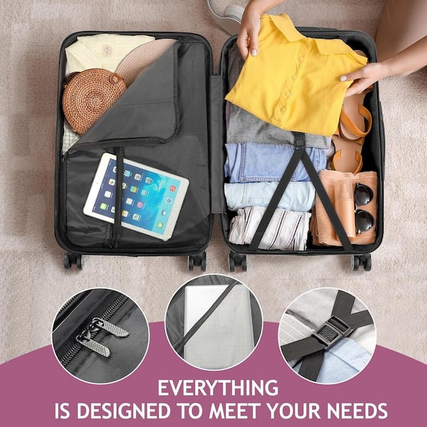 Karl home Nested Hardside Luggage Set in Pink, 3-Piece - TSA