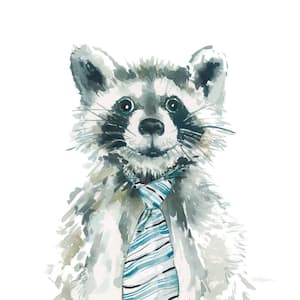 Cute Racoon Watercolor Mixed Media Wall Art