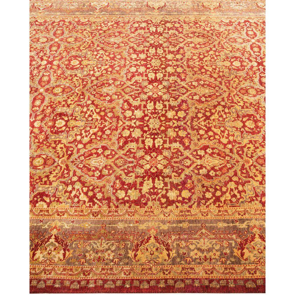 Hand-Knotted Red Wool Oriental Rectangular Area Rug