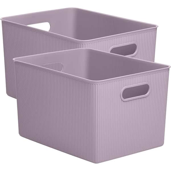 23 Qt. Plastic Storage Bin, Set of 2, Lilac
