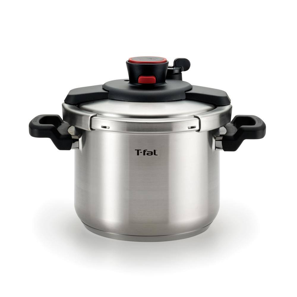  T-Fal Quick & Clean Stainless Steel Pressure Cooker with 5  Safety Systems, 3-Ply Base, 10 Year Warranty, P2530753: Home & Kitchen