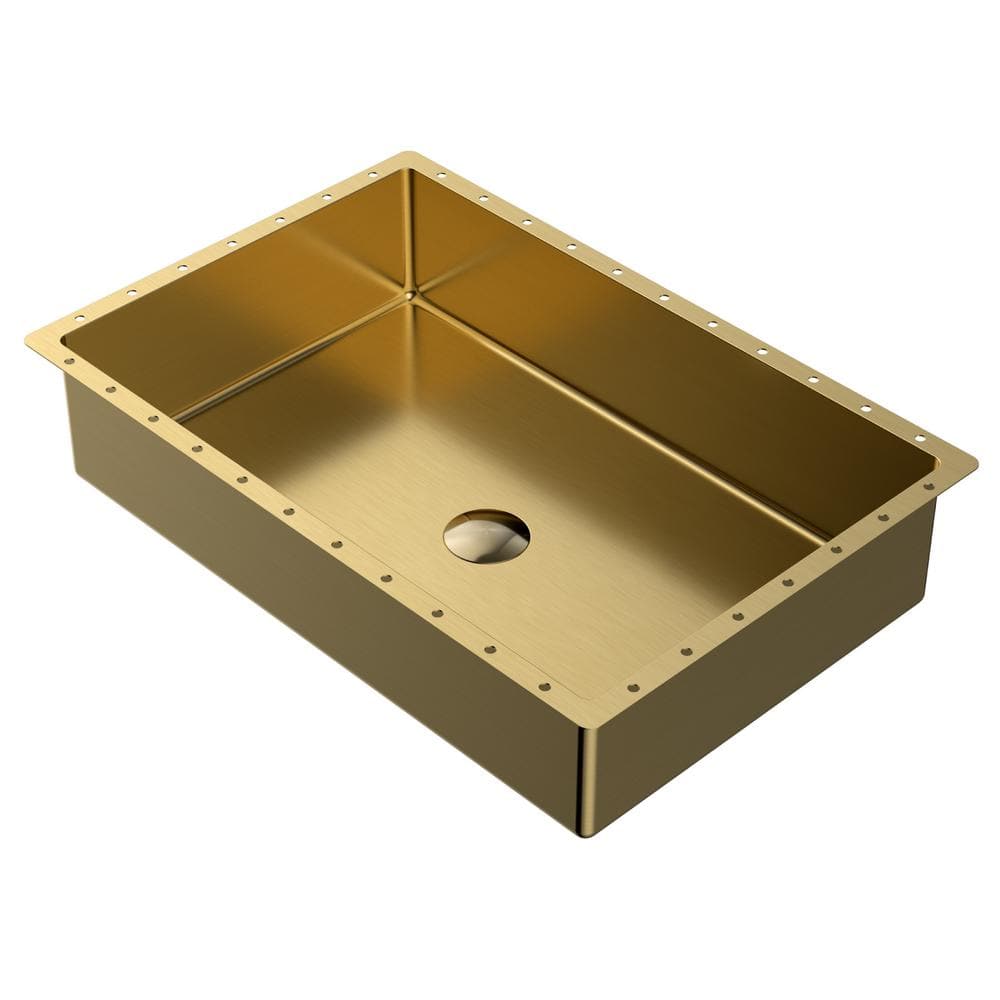 Karran CCU300 215/8 in. Stainless Steel Undermount Bathroom Sink in Yellow Gold CCU300G The