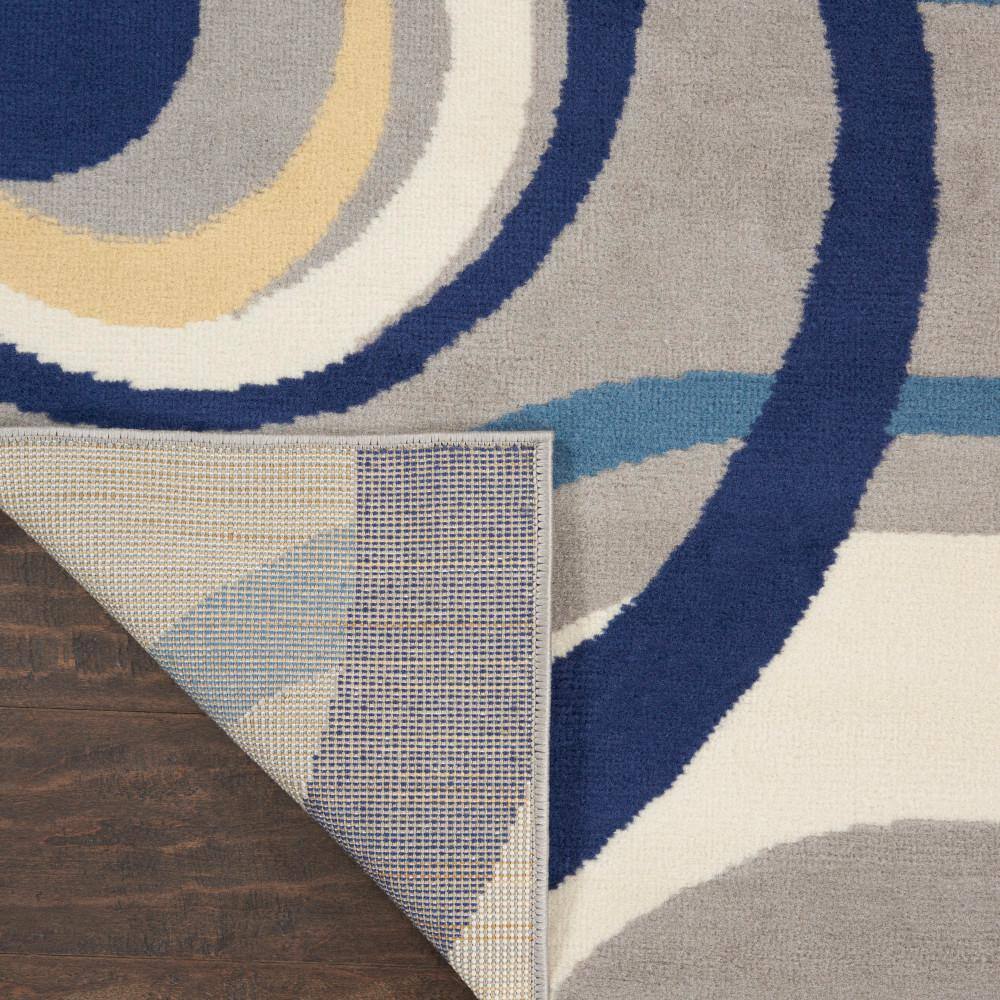 Luxurious Grey Geometric 5' x 7' Synthetic Easy-Care Area Rug
