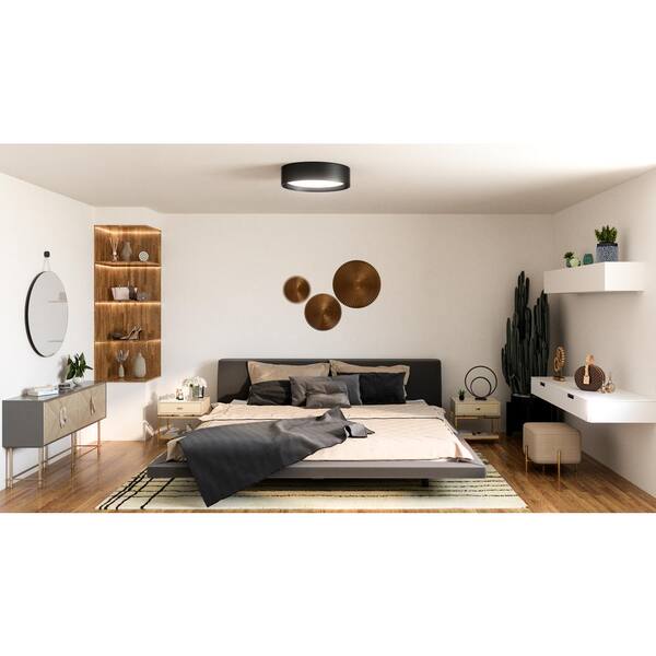 KUZCO Dalton 20 in. 1 Light 30 Watt Black Integrated LED Flush Mount FM7920 BK 5CCT