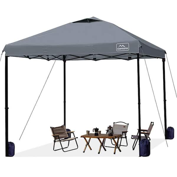 Sudzendf 9.5 ft. x 9.5 ft. Gray Standard Pop Up Canopy Shade with Adjustable Legs, Air Vent, Carry Bag and Sandbags