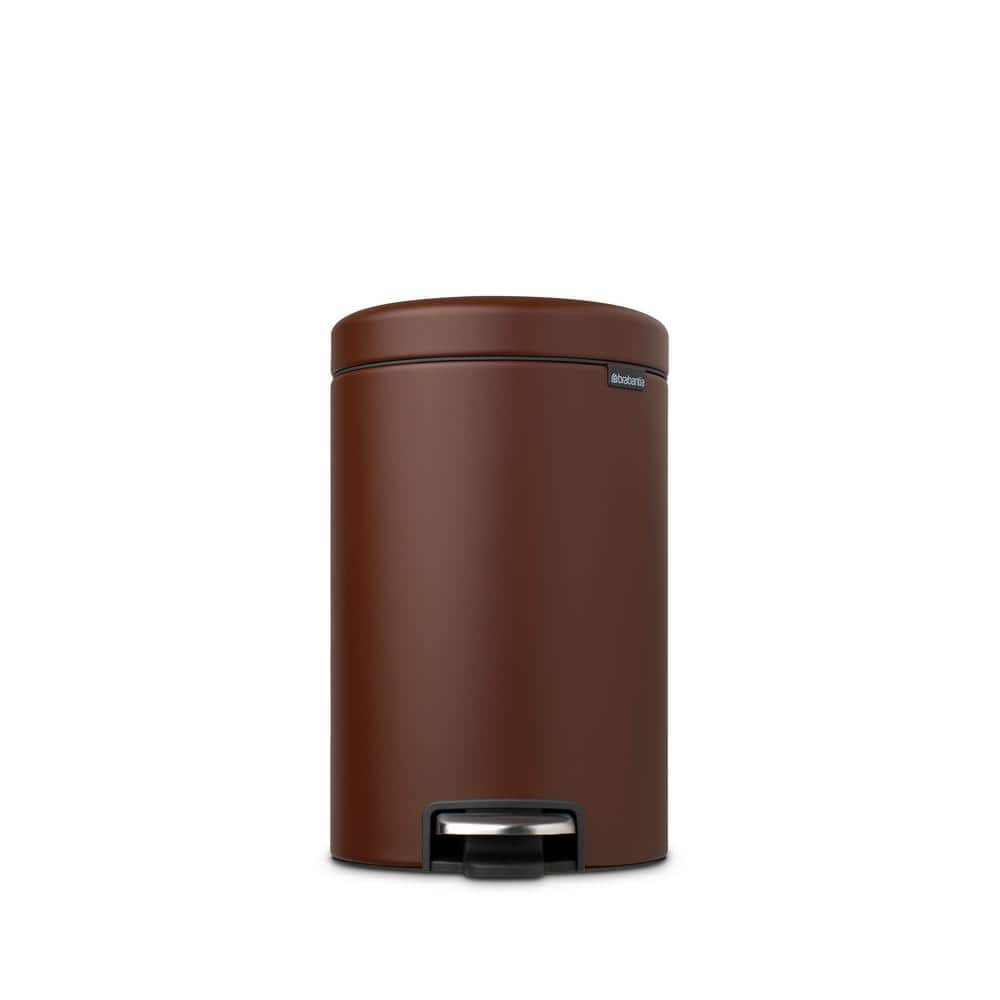 Brabantia NewIcon 3.2 Gal. (12 l) Mineral Cosy Brown Step On Trash Can ...