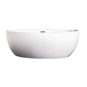 66.9 in. Acrylic Flatbottom Bathtub in White