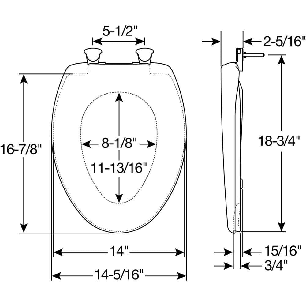 Crane White Elongated Soft Close Plastic Toilet Seat