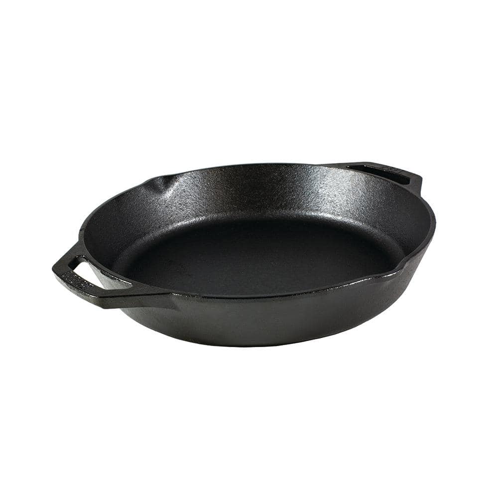 Lodge Seasoned Cast Iron Skillet - 12 Inch Ergonomic Frying Pan with Assist  Handle, black