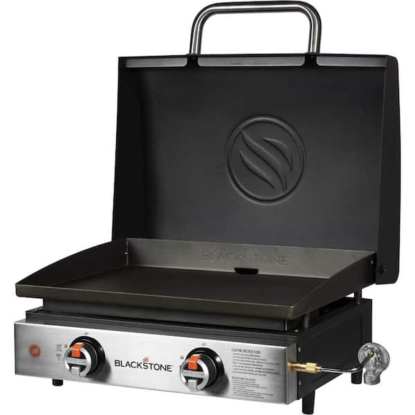 Blackstone Tabletop Grill - 22 Inch Portable Gas Griddle - Propane Fueled -  2 Adjustable Burners - Rear Grease Trap - For Outdoor Cooking While  Camping, Tailgating or Picnicking - Black 