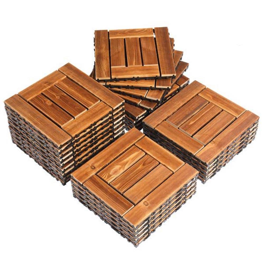 11.8 in. x 11.8 in. Waterproof Outdoor Wood Interlock Deck Tiles (27-Pack) price history on PriceWatchPro