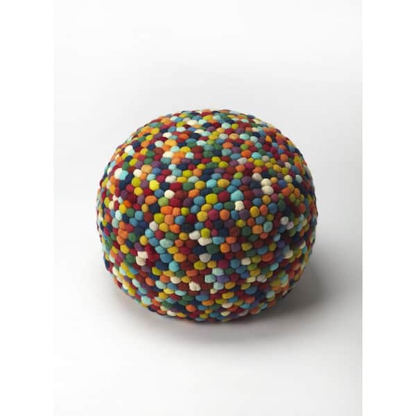 HomeRoots Bernadette Multi-Color Upholstered Accent Ottoman