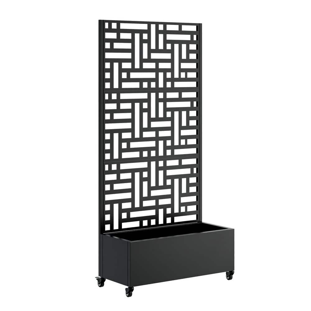 "73""x35""x16"" Metal Planter Box with Trellis,Raised Garden Bed with Trellis, Drainage Holes,Lockable Wheels,Privacy Screen" price history on PriceWatchPro