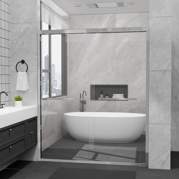 Yuaris 44 in. - 48 in. W x 72 in. H Double Sliding Framed Shower