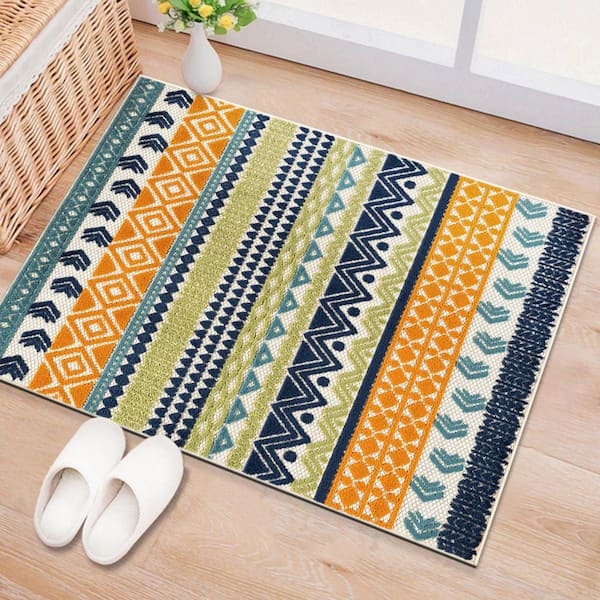 Ronda Contemporary Bohemian Multi 2 ft. 7 in.  x  4 ft.  Indoor/Outdoor Area Rug