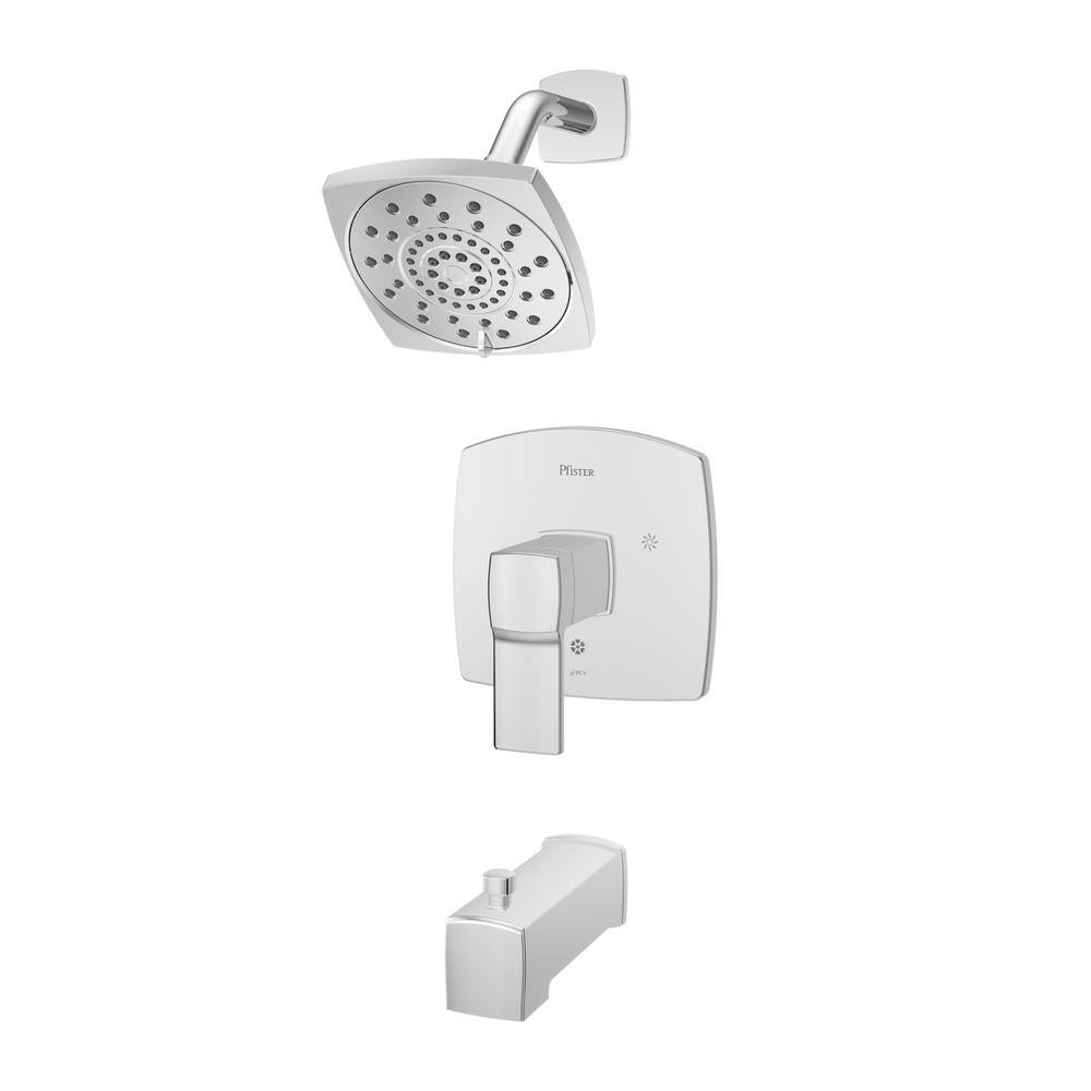 Deckard 1-Handle Tub and Shower Faucet Trim Kit in Polished Chrome (Valve Not Included) price history on PriceWatchPro