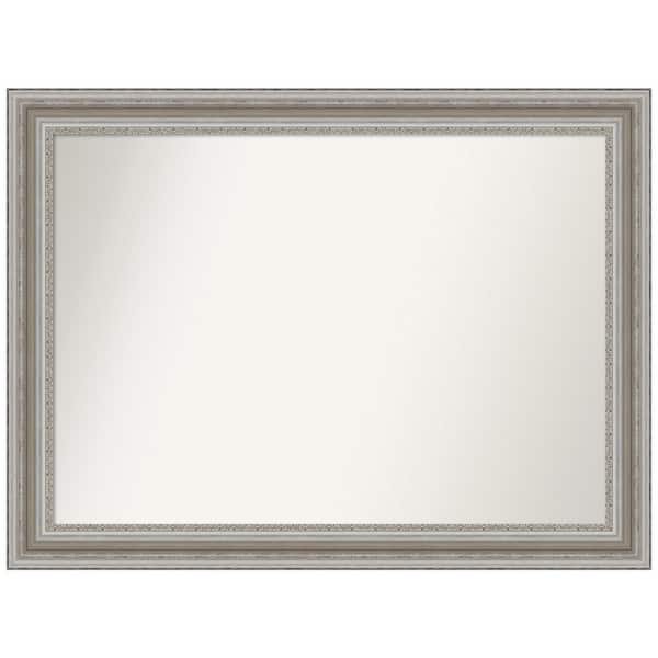 Amanti Art Parlor Silver 43.5 in. W x 32.5 in. H Rectangle Non-Beveled Framed Wall Mirror in Silver