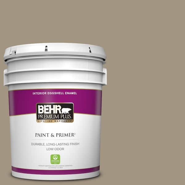 BEHR PREMIUM PLUS 5 gal. #ECC-43-2 Bridle Path Eggshell Enamel Low Odor Interior Paint & Primer