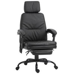 25.75" x 19.75" x 50.5" Black PU Leather 6-Point Vibrating Executive Chair with Arms