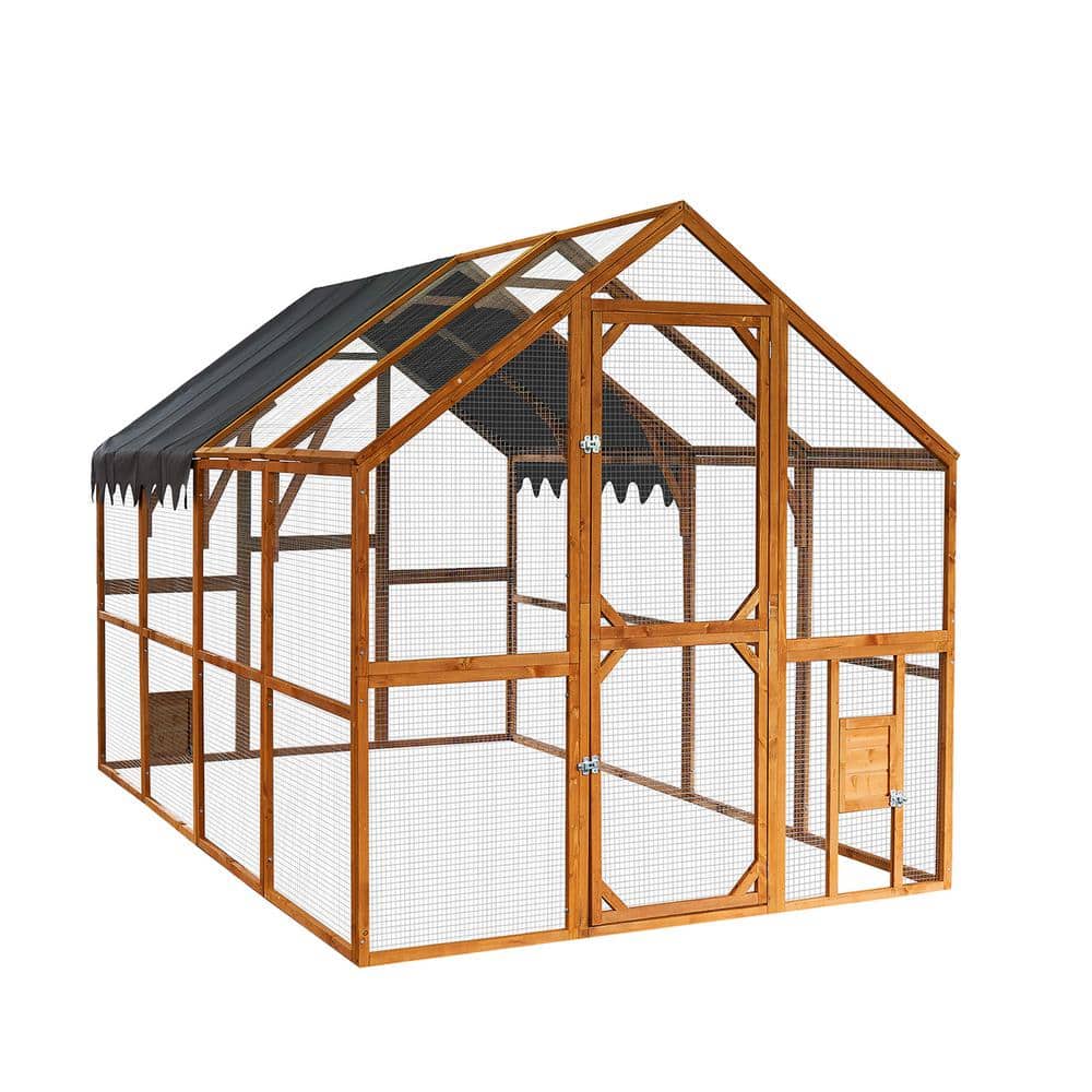 Outdoor Chicken Coop Metal Fence, 110.5 in. x 74.25 in. x 72.52 in. Upgraded Waterproof Cover, Brown price history on PriceWatchPro