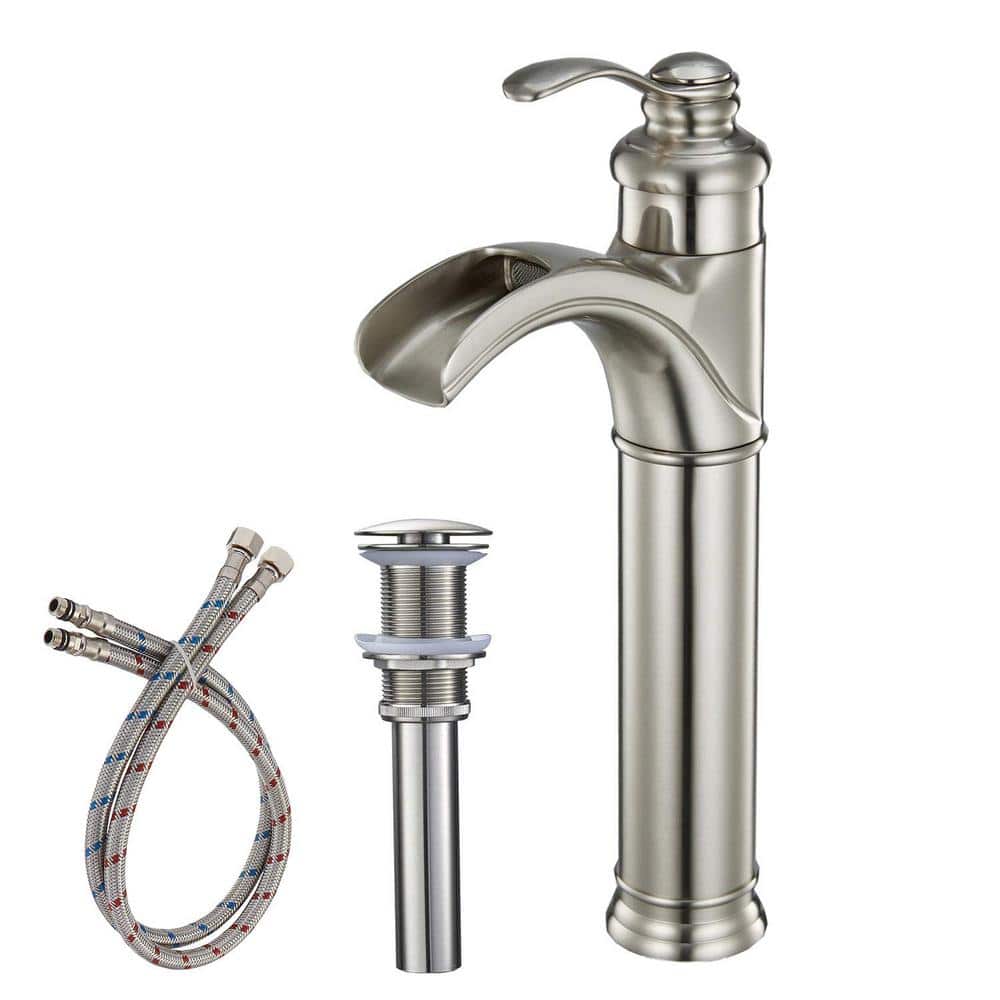 Single Handle Single-Hole Bathroom Vessel Sink Faucet Set with Pop-Up Drain
