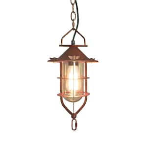 Clarissa 10 in. 1-Light Rustic Bronze Indoor Pendant Lamp with Light Kit