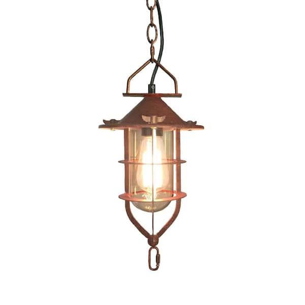 Warehouse of Tiffany Clarissa 10 in. 1-Light Rustic Bronze Indoor Pendant Lamp with Light Kit