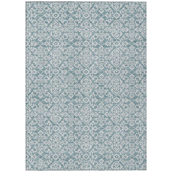 Chantille Machine Washable Indoor/Outdoor Abstract ACN2712 Teal 3 ft. x 5 ft. Area Rug