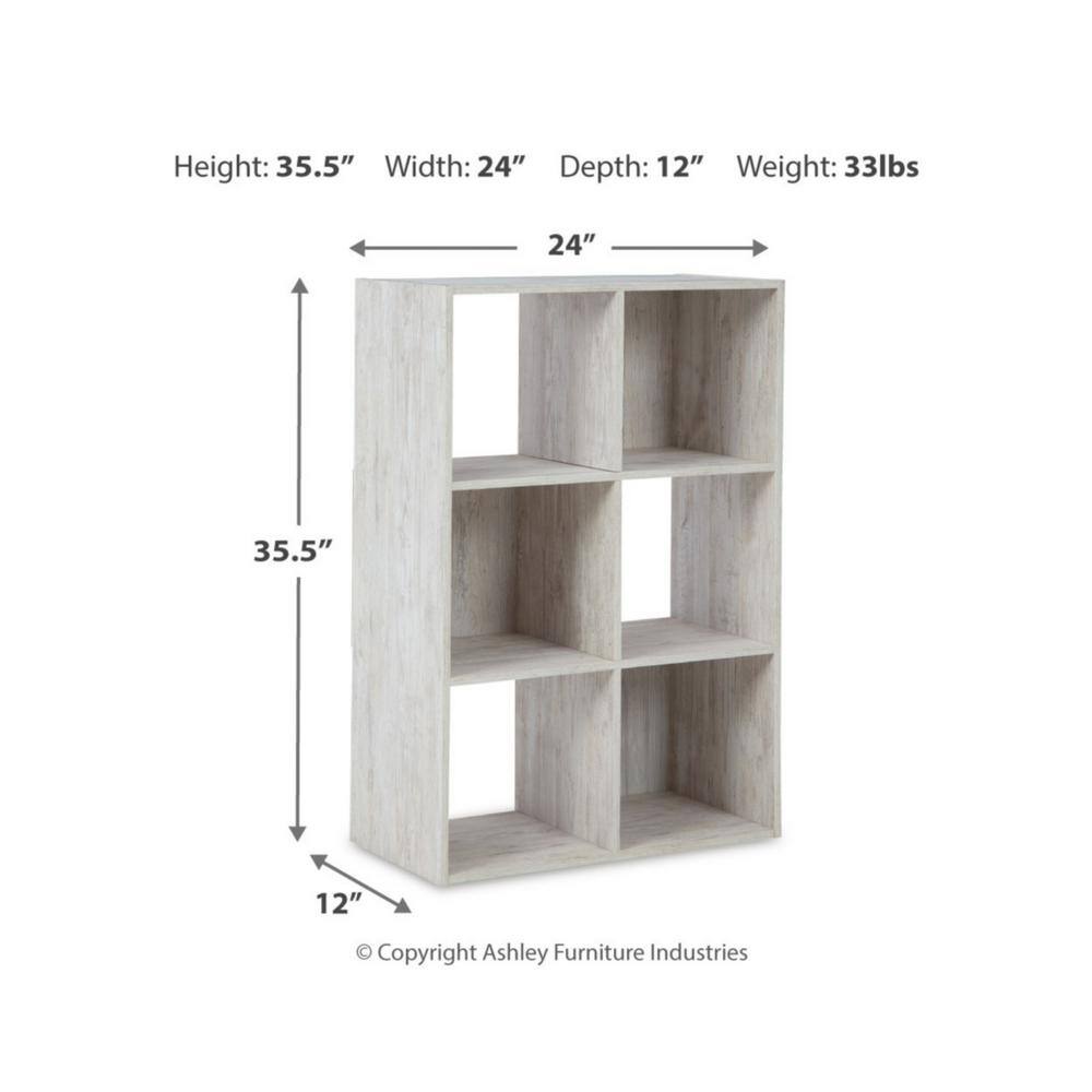 Coastal Chic Whitewashed 6-Cube Organizer with Versatile Storage