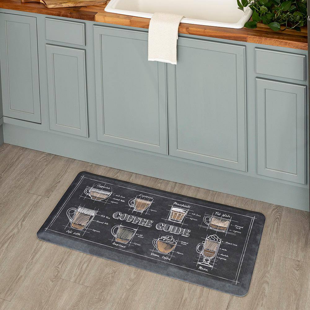 Coffee Guide Multicolor Anti-Fatigue Kitchen Mat, 18" x 30"