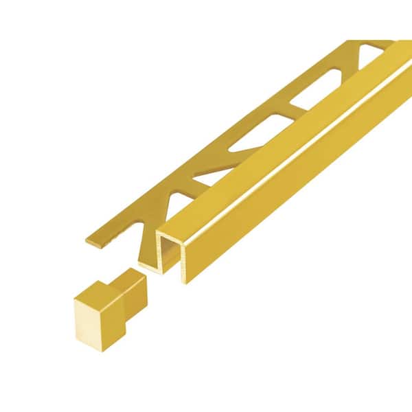 DURAPLUS 0.34375 in. D x 98.5 in. W x 98.4 in. L Rectangular Edge Brass Hi-Gloss Polished Molding and Transition Trim