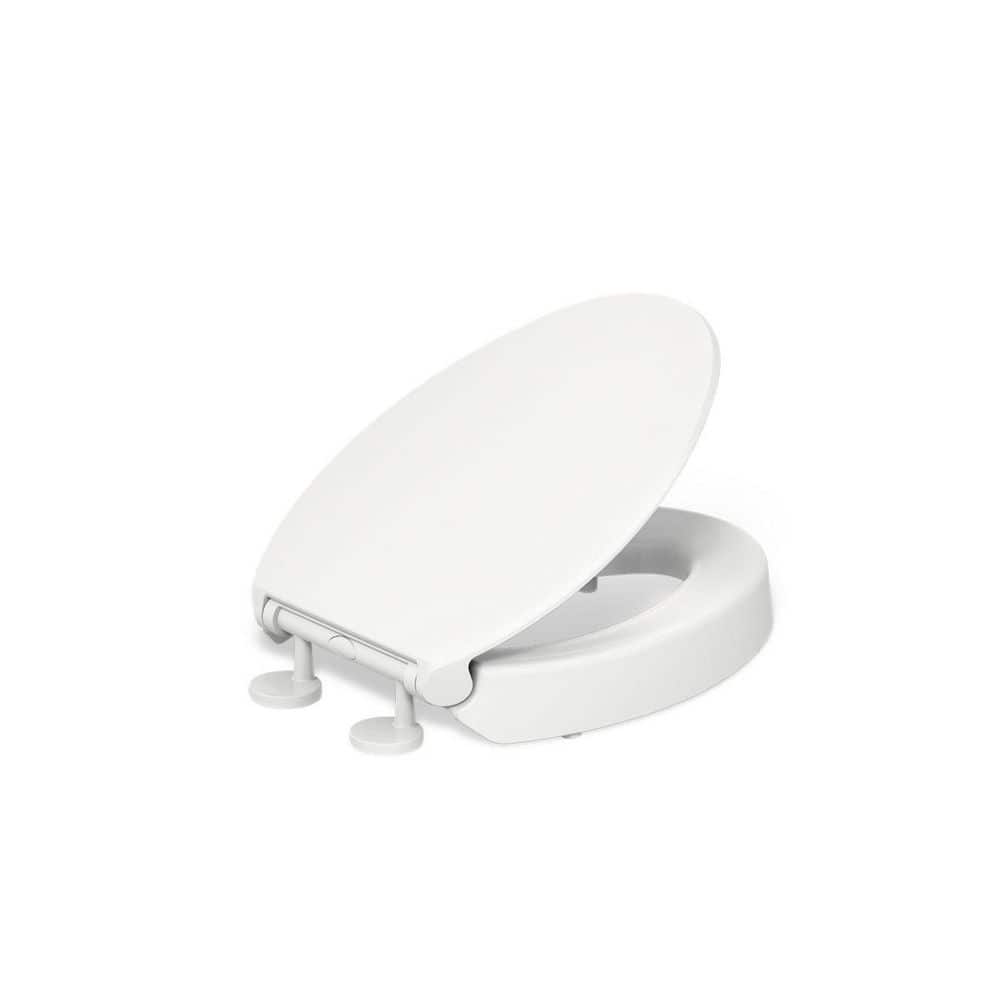 KOHLER - Hyten Elongated Elevated Quiet-Close Toilet Seat in White