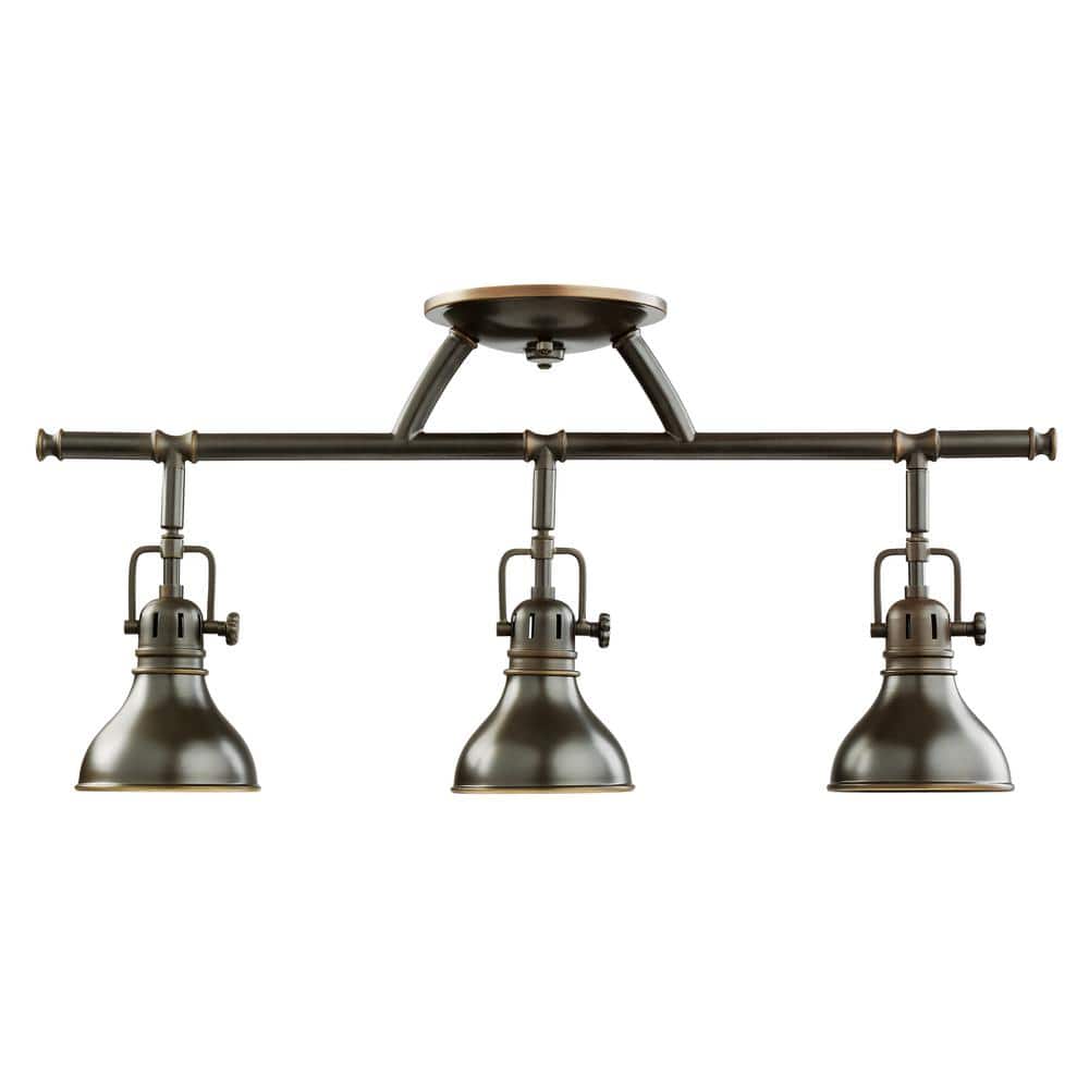 Polished Nickel 22.75" Modern 3-Light Halogen Ceiling Rail