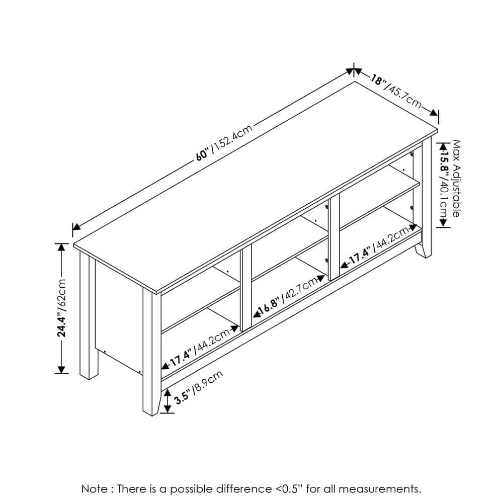 Jensen Americano 65" Modern TV Stand with Cable Management