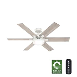 Georgetown 52 in. Integrated LED Indoor Fresh White Ceiling Fan with Light Kit and Remote Included