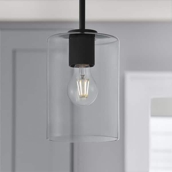 7.71 in. Gray Glass Cylindrical Pendant Lamp Shade With 2.25 in. Fitter