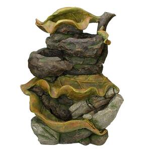26.5 in. Brown, Orange and Green 5-Tier Water Fountain
