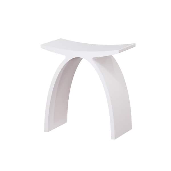 9 in. W Freestanding Solid Surface Shower Seat in Matte White