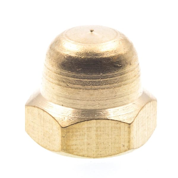 Prime-Line #10-24 Solid Brass Acorn Cap Nuts (10-Pack)