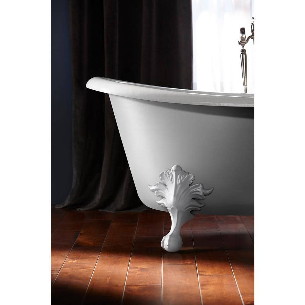 White Cast Iron Clawfoot Freestanding Bathtub
