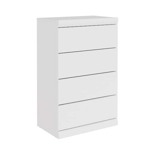 Mosaics 25.51 in. W White 4-Drawer 0-Shelf Organizer Wood Closet System