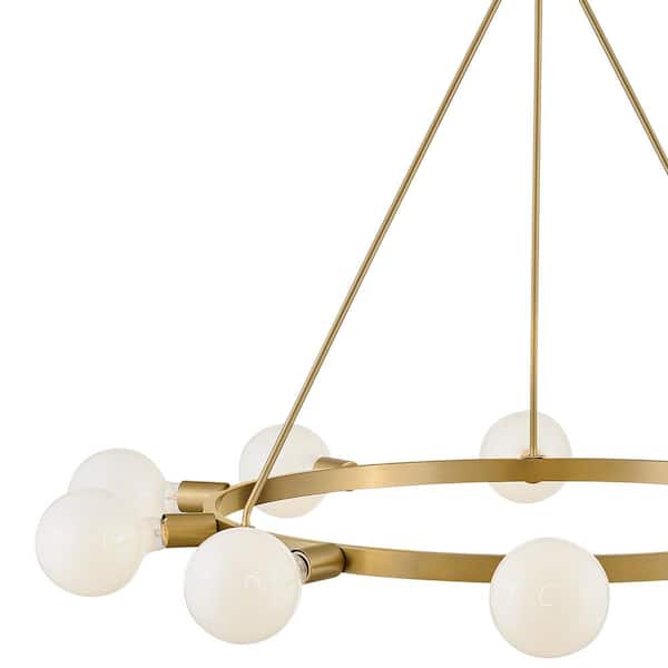 LARK - Orla 10-Light Lacquered Brass Wagon Wheel Chandelier